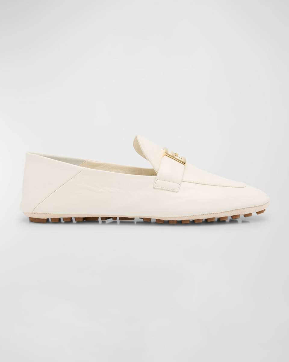 Leather Buckle Driver Loafers